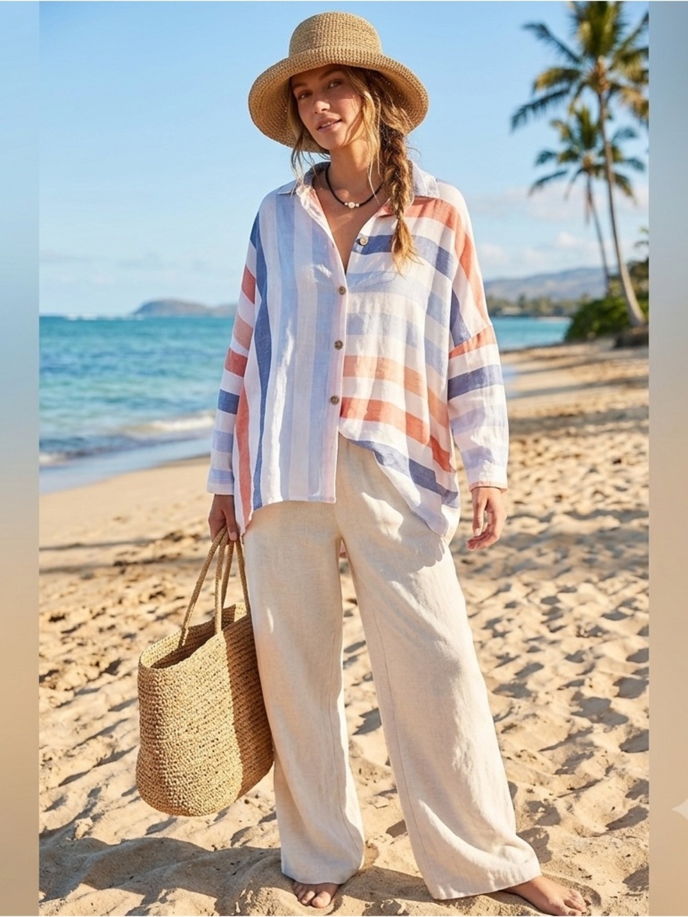 Colorful Striped Button-Down Shirt